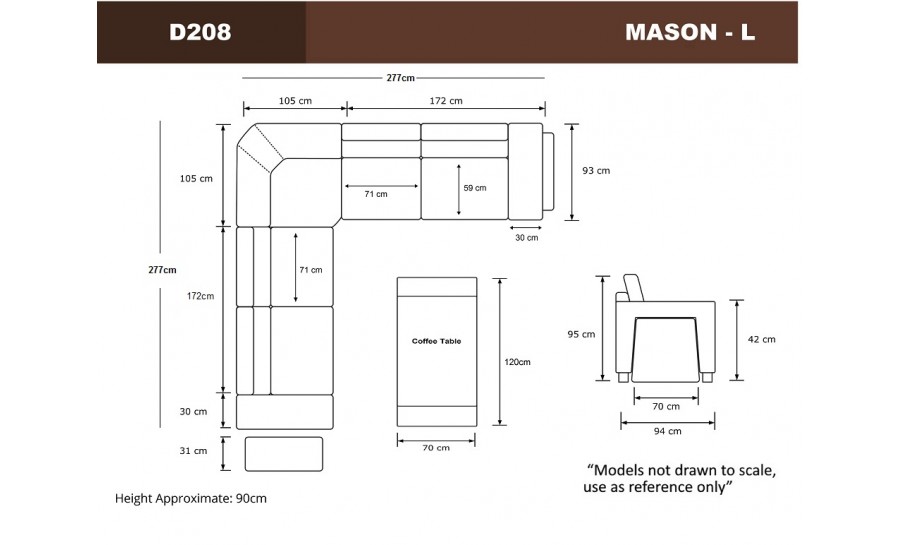 Mason - L - Leather Sofa Lounge Set